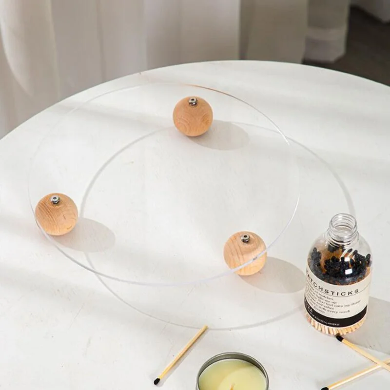 athvotar Storage Tray Home Decor Clear Decorative Tray Candlestick Stand Table Aromatherapy Display Stand Modern Organizer