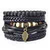 New European And American Retro Style Life Tree 8-Shaped Cross Zinc Alloy Hand-Woven 4-Piece Men'S Bracelet by Inlyline