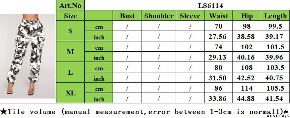 Spring High Waist Camou Cargo Pants with Belt