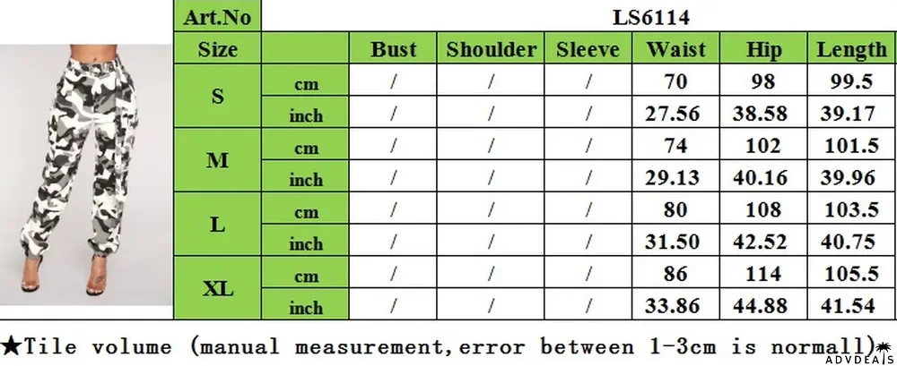 Spring High Waist Camou Cargo Pants with Belt