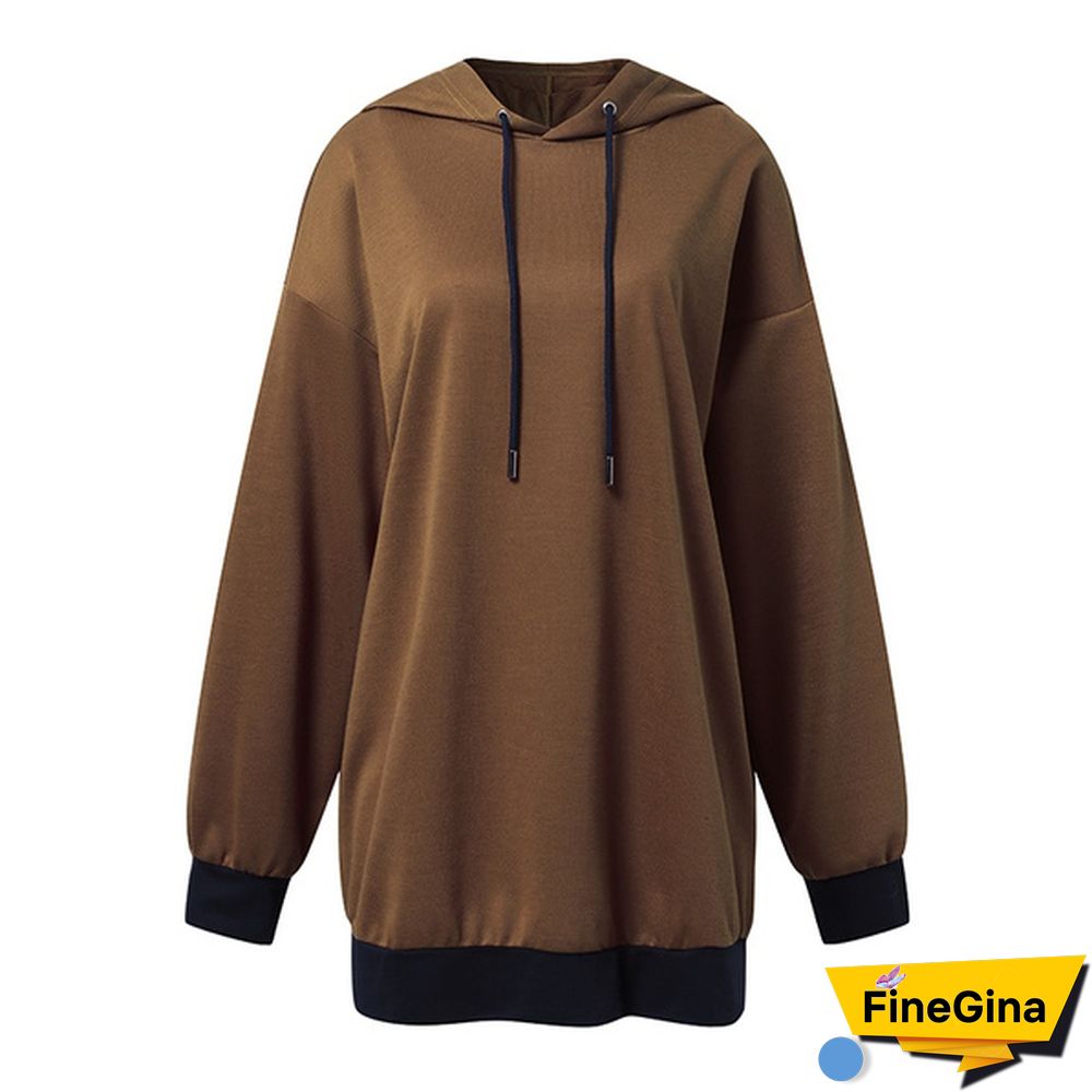 Zanzea Korean Fashion Solid Loose Hooded Sweatshirts Sports Sweatshirt Pullovers Women Casual Hoodies
