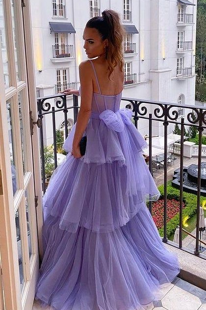 Purple strapless fitted midi dress, ball gown R6267 main image 1