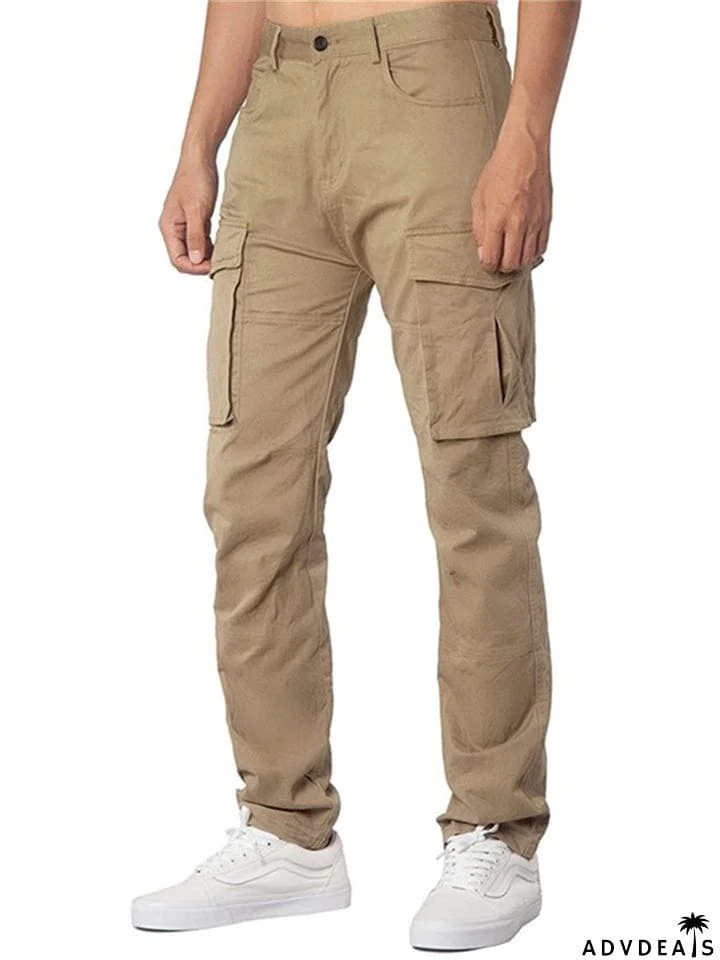 Stylish Leisure Cozy Plus Size Men's Multi-pocket Cargo Pants | AdvDeals