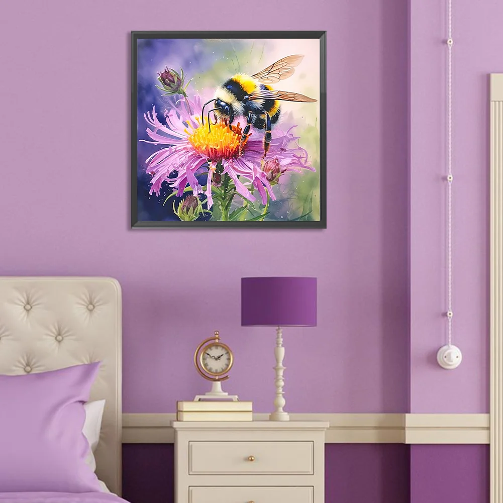 Diamond Painting - Full Round Drill - Flower Bee(Canvas|30*30cm)