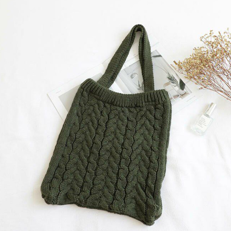 Rotimia Literary Mori retro knitted handbag