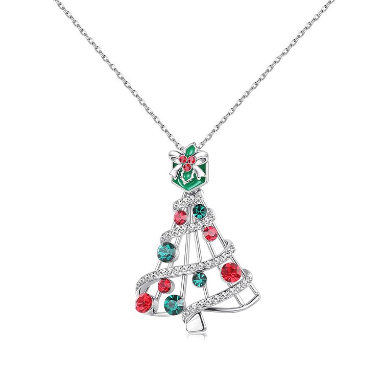 For Granddaughter - S925 Remember How Much You are Loved Christmas Tree Necklace