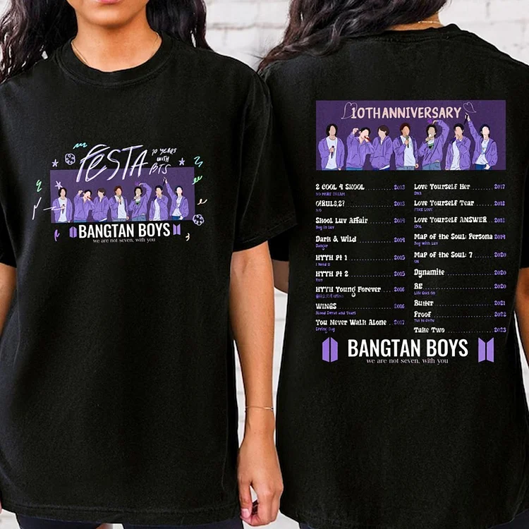 BTS Festa 10th Anniversary Album Collection T-shirt