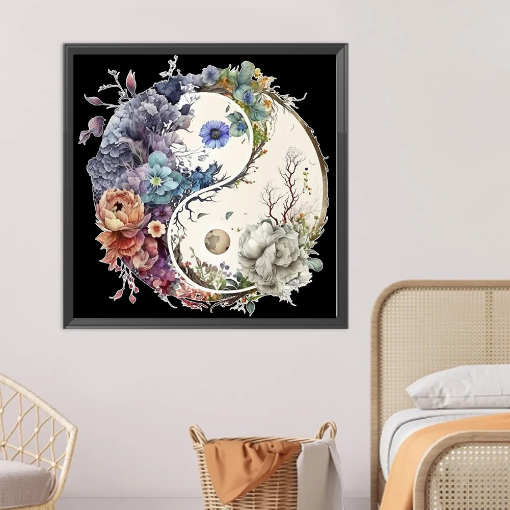 DIY Paint By Number 50*50cm - Tai Chi Flowers