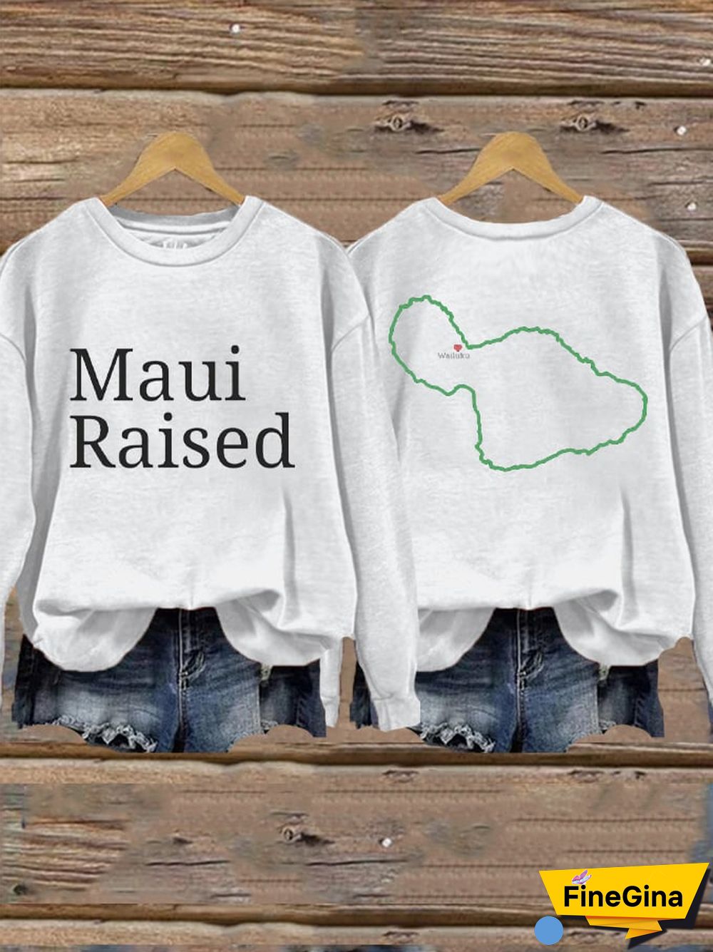 Women's Lahaina Maui Raised Hawaii Print Sweatshirt