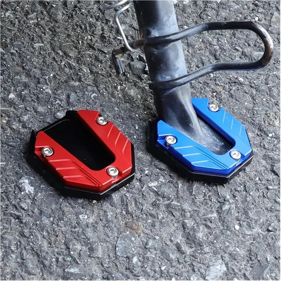 Kickstands Jiffy Stands Parts Aluminum Alloy Motorcycle Bike Kickstand Extender Foot Side Stand Extension Foot Pad Support Plate Motorbike Accessories