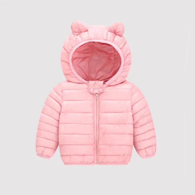 Baby Girls Hooded Down Jackets For Kids Coats Autumn Boys Cartoon Keeping Warm Outerwear Toddler Infant Casual Zipper Clothing