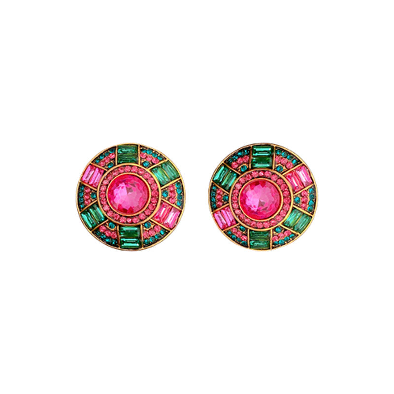 Medieval Round Geometric Alloy Electroplating Earrings