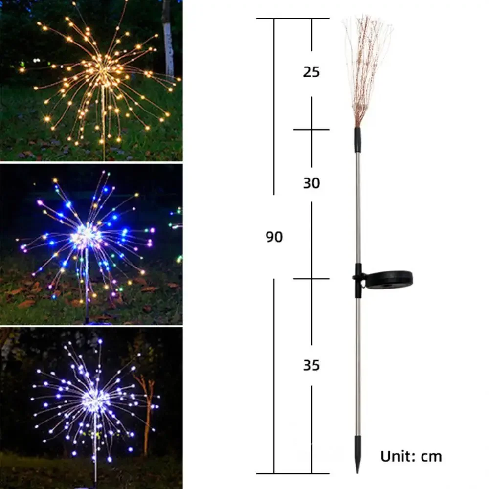 Tegooe Waterproof Solar Garden Starburst Fairy Lights - 8 Lighting Modes