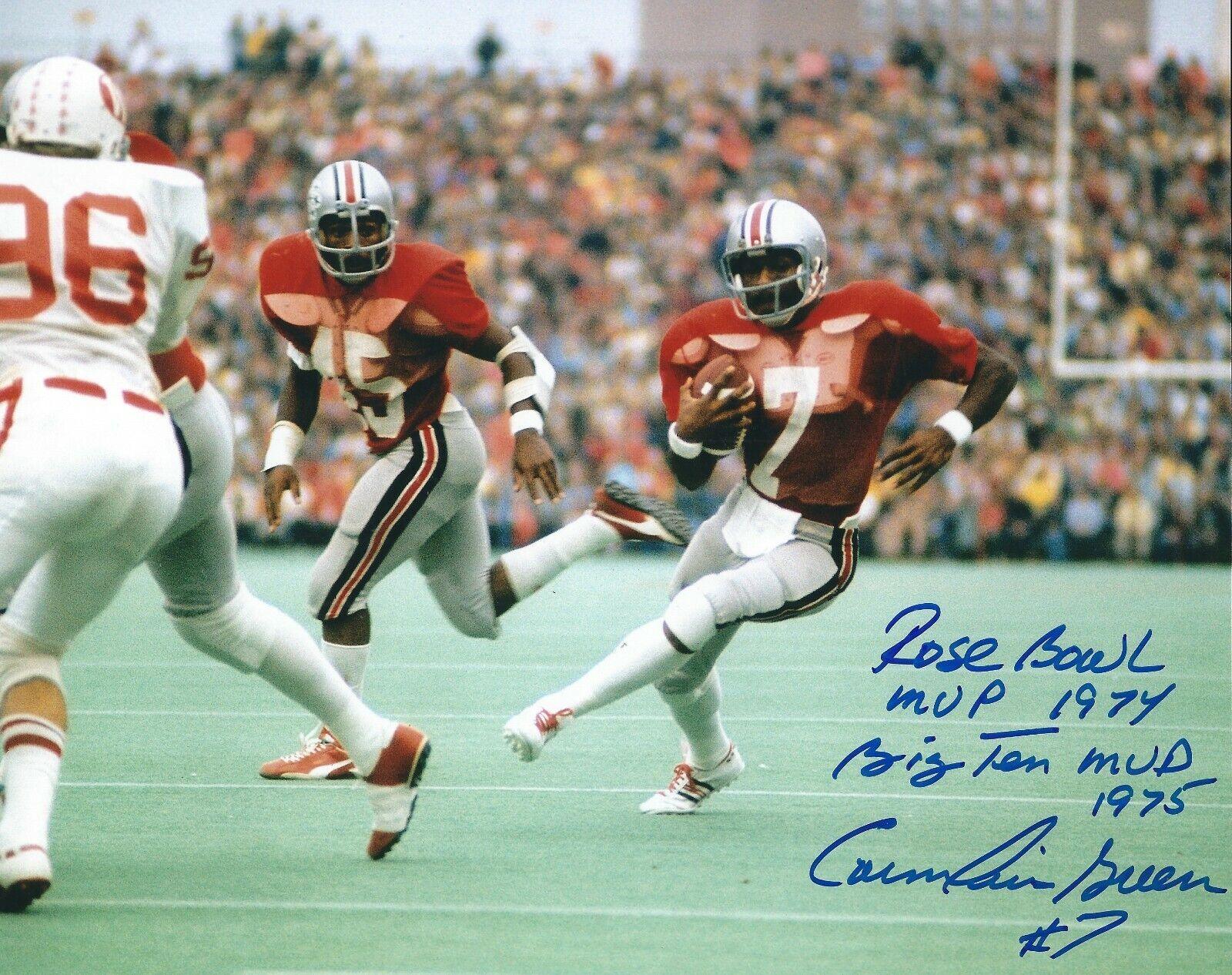 AUTOGRAPHED CORNELIUS GREENE Ohio State 8X10 Photo Poster painting.- w/ Show ticket