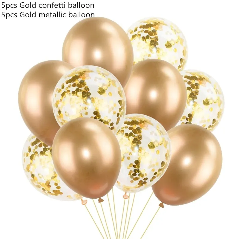 10pcs 12inch Metallic Balloons Metal Latex Balloon Birthday Party Decoration Wedding Balloons gold inflatable helium Balloon