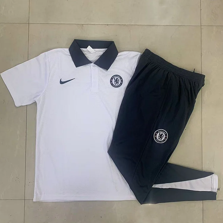 25/26 Chelsea White POLO shirt set (short sleeve + long pants)