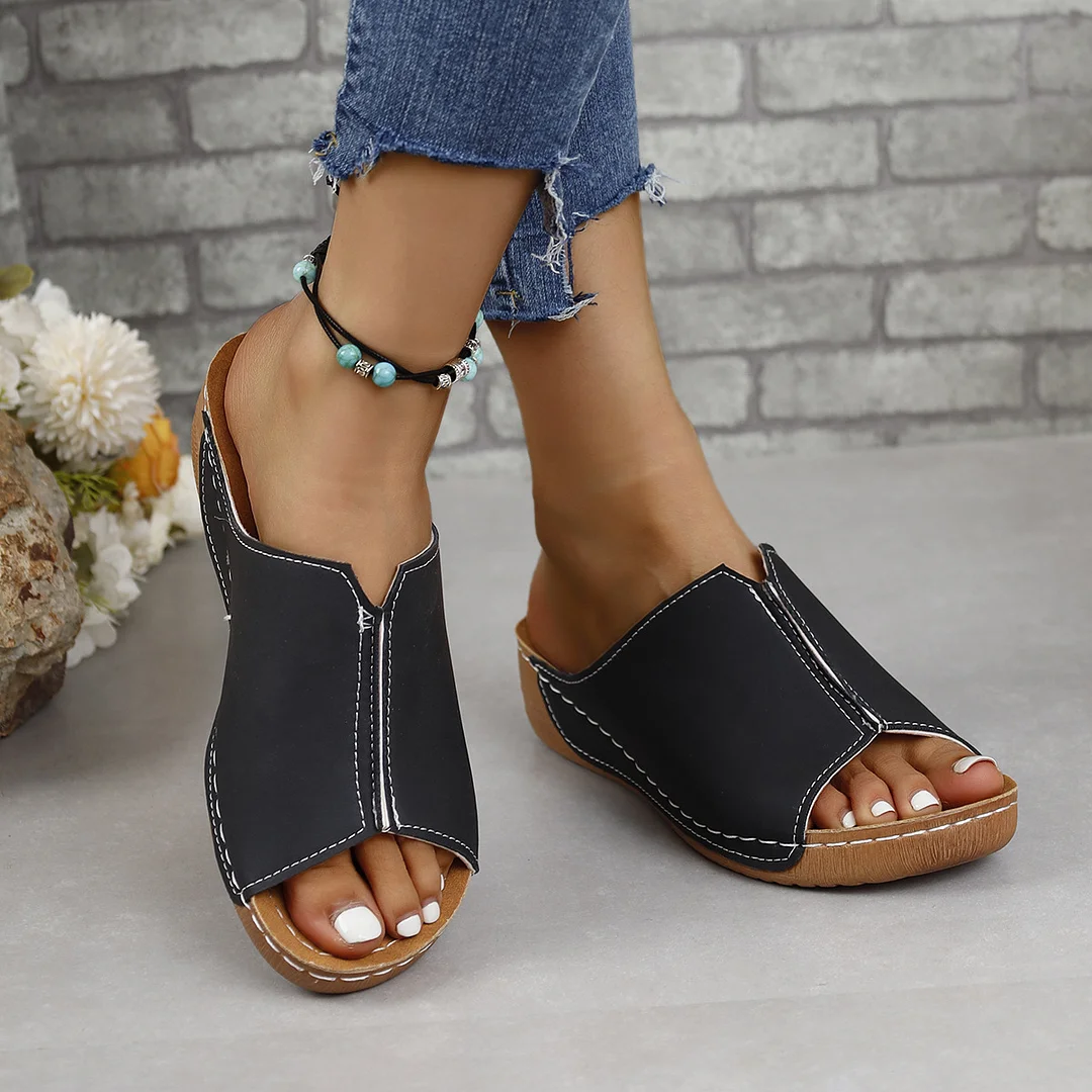 Breakj Breakj Spring And Summer New Cool Drag Women Wear Women's Shoes Comfortable Slope And Thick-Bottomed Slippers Women