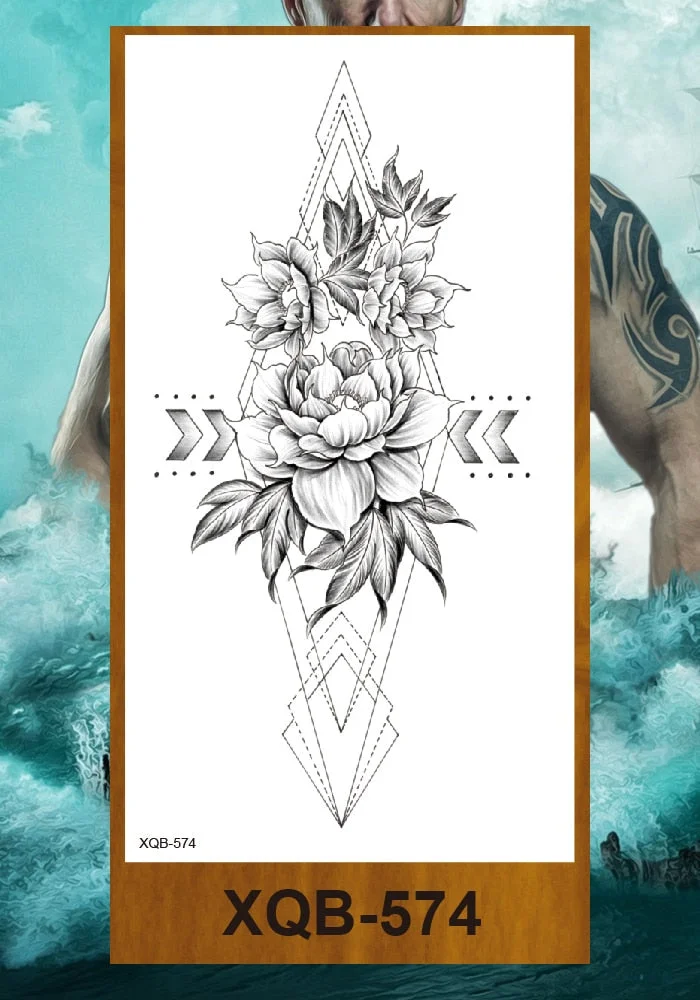 Temporary Tattoos Stickers Woman Arm Neck Chest Fake Tattos Girl Flower Cute Fox Mask Pussy Cat Body Makeup Waterproof Serpenti