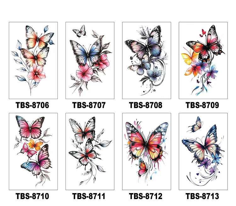 8 Sheets Art Waterproof Half Arm Temporary Tatto