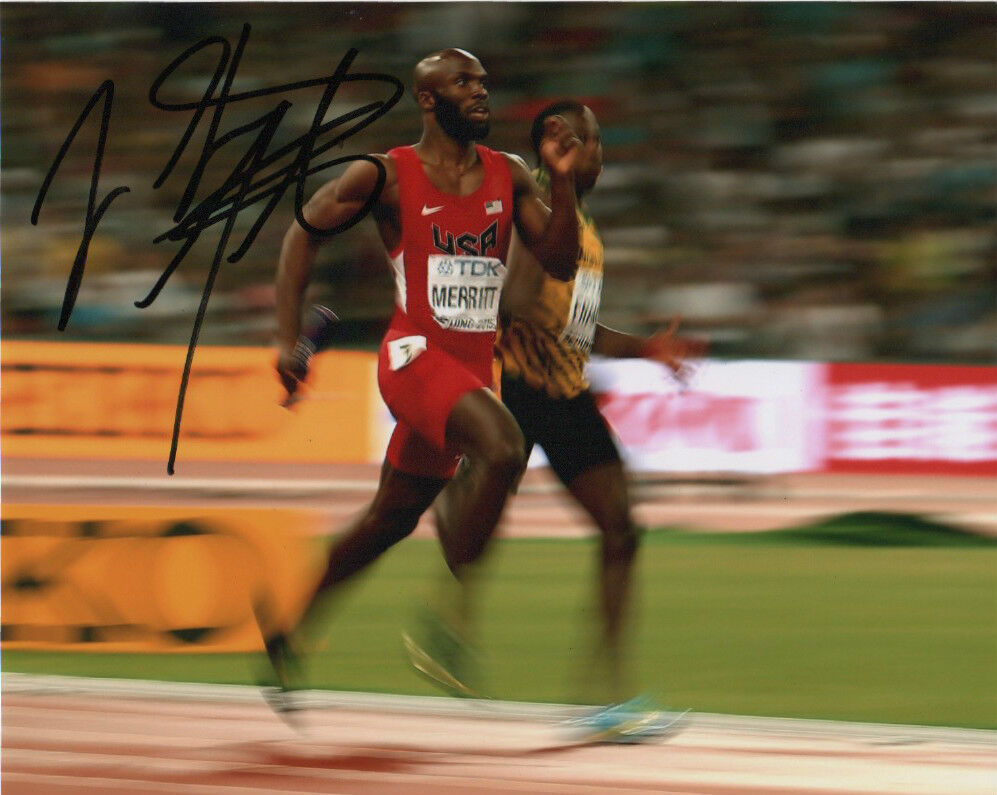 Team USA Lashawn Merritt Autographed Signed 8x10 Photo Poster painting COA