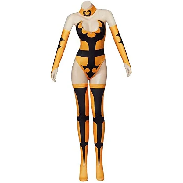 Tanya Cosplay Costume Adult Sexy Jumpsuit Combat Ninja Suit Black and Yellow XX-Large