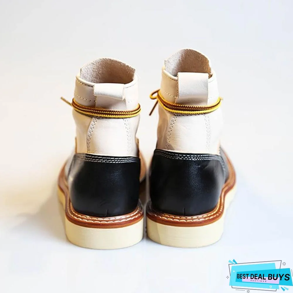 High Top Shoes Men England Style Vintage Casual Work Boots Lace Up Office Shoes