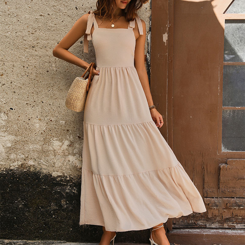 Mature Women's Backless Summer Dress