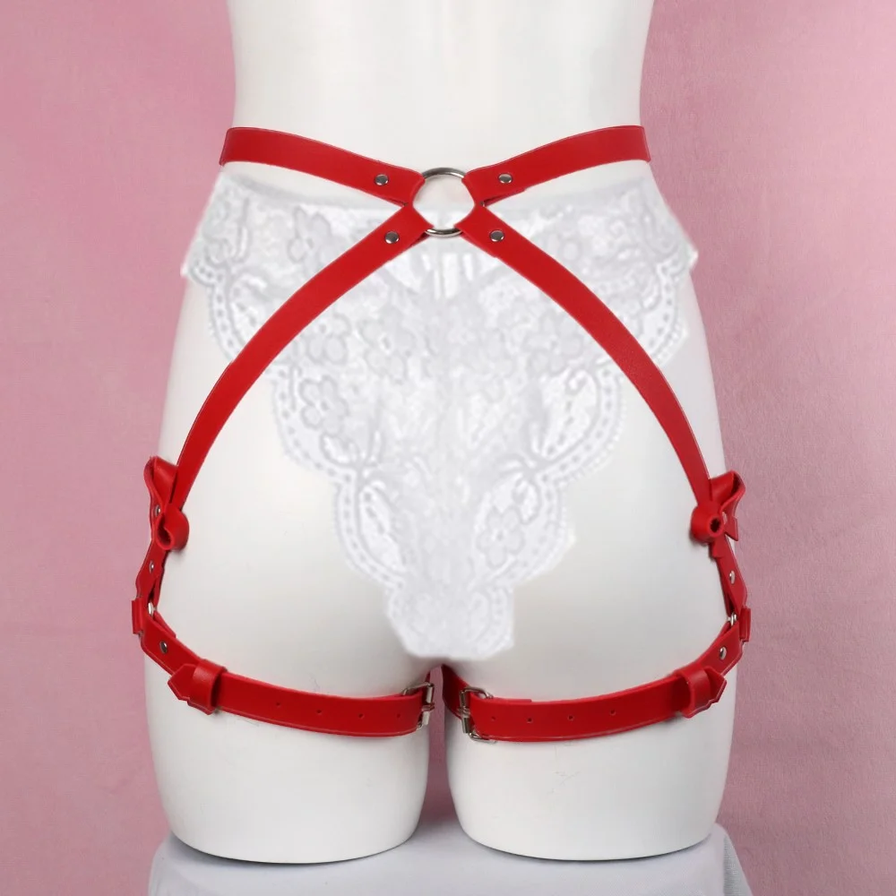 Billionm Garter White Leather Thigh Bondage Sword Belts for Women Sexy Lingerie Body Cage Bdsm Goth Adjustable Bandage Costume