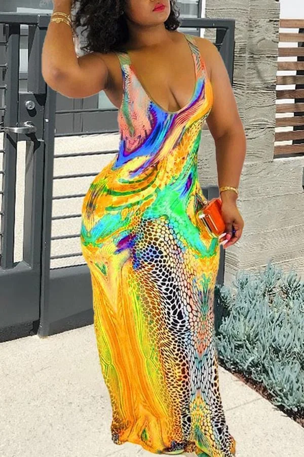 Sexy Printed Long Dress
