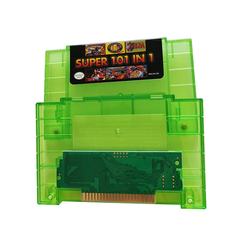 16 Bit Game Card - Super 101 in 1 Classic Collection SNES Multicart Super NES Games Cartridge for Retro SNES Game Console | English Language NTSC US Version