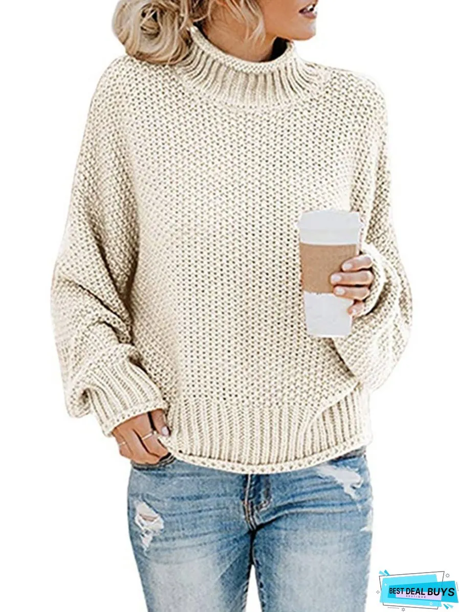 Turtleneck Dropped Shoulder Sweater