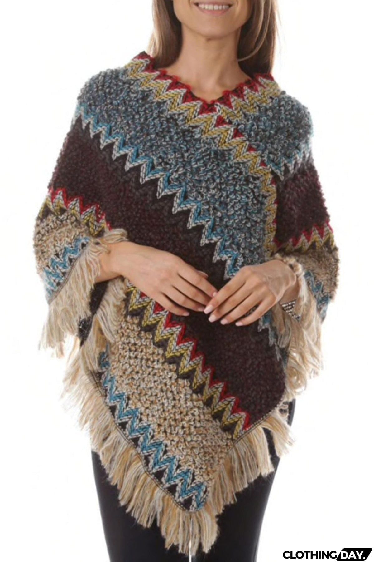 In Your Eyes Ethnic Knit Poncho