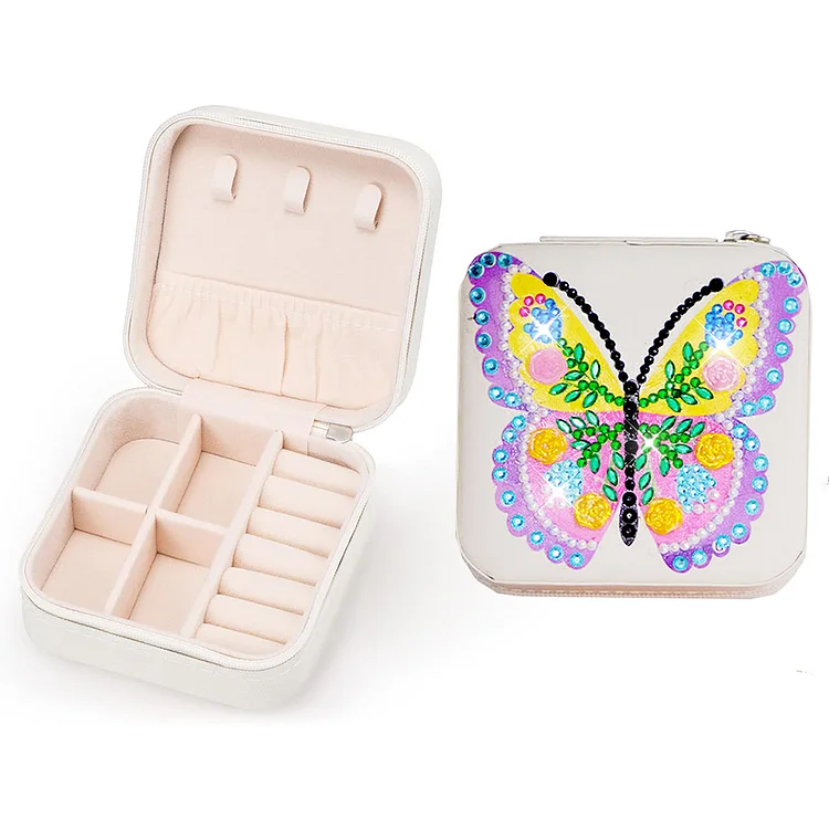 Butterfly PU Leather Special Shaped Diamond Painting Jewelry Organizer for Adult