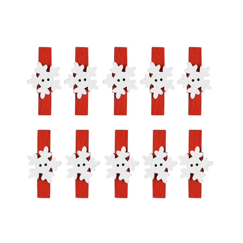 10pcs Christmas Wooden Clips New Year Party Decoration Photo Wall Clip DIY Christmas Ornaments Decorations for Home Kids Gift