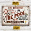 Personalized Pool Grilling Red The Tans Custom Classic Metal Signs