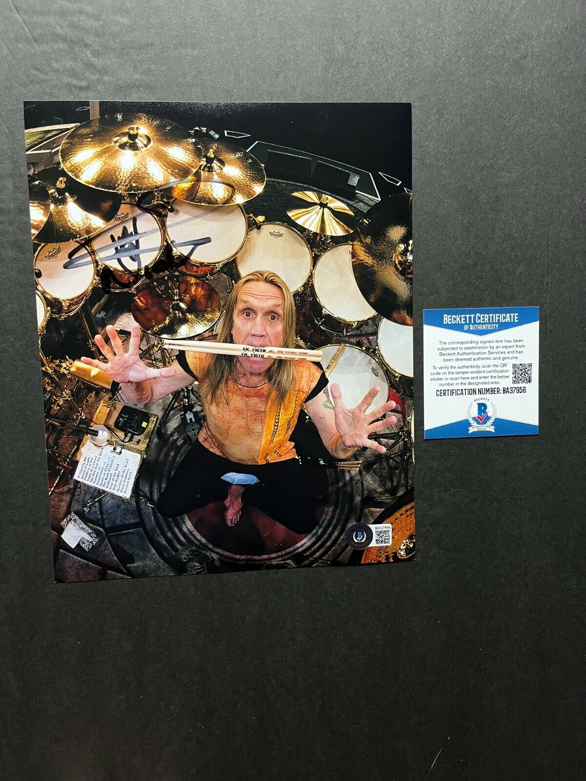 Nicko McBain signed autographed classic Iron Maiden 8x10 Photo Poster painting Beckett BAS coa