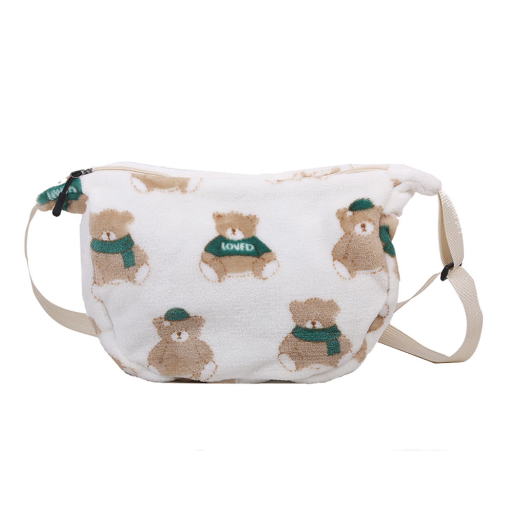 

Korean Bear Crossbody Tote Bag Women Plush Casual Shoulder Dumpling Handbag, 501 Original