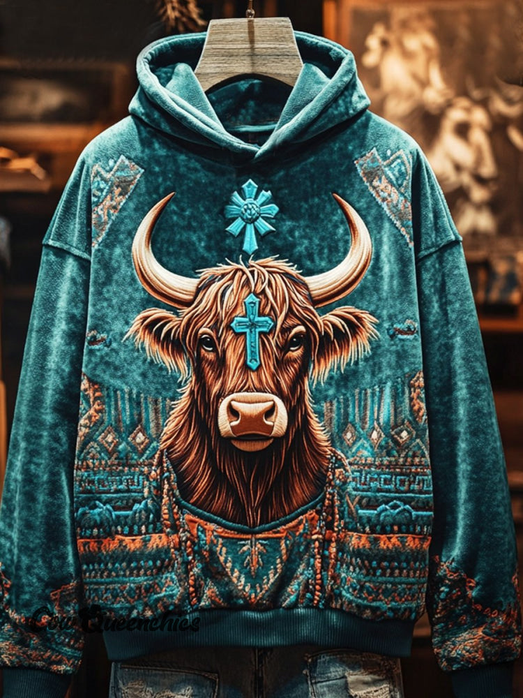 West Highland Cow Print Casual Sweatshirt Multicolor / S