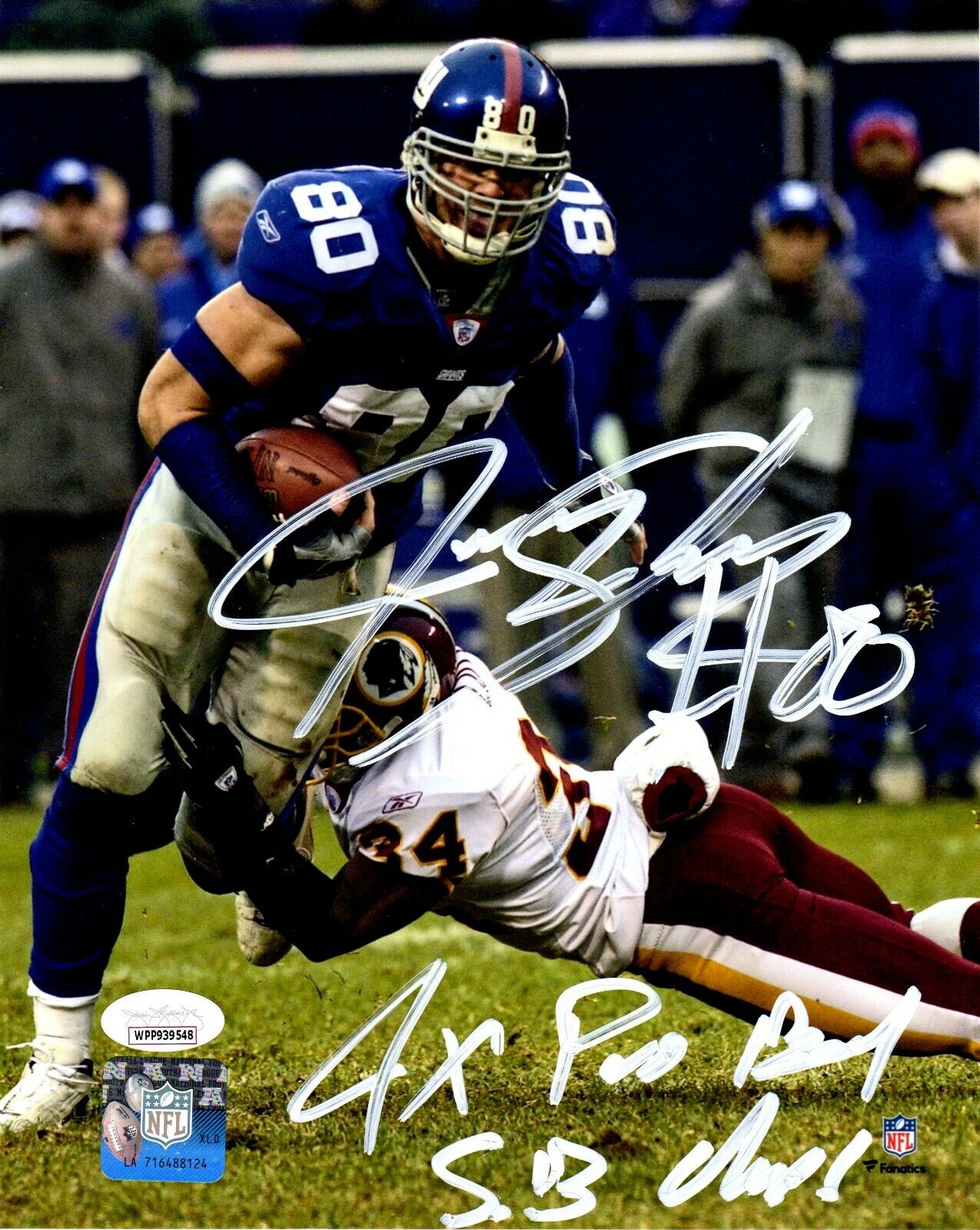 Jeremy Shockey autographed signed inscribed 8x10 Photo Poster painting New York Giants JSA COA