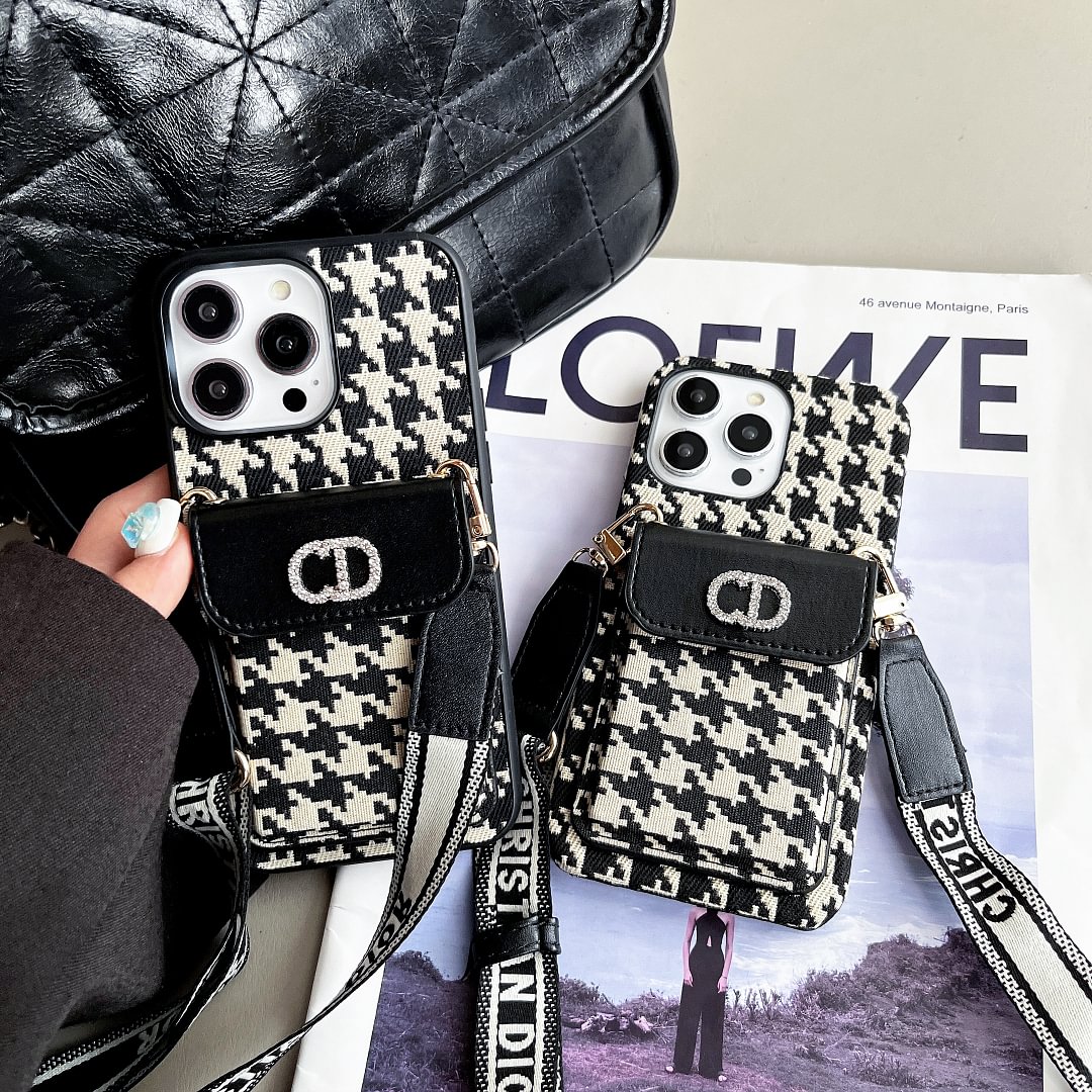 Dior Oblique Print Crossbody Wallet Card Holder  Apple iPhone Case Samsung Galaxy Cover