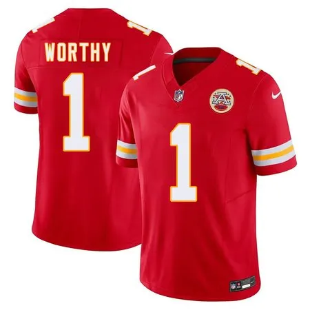 Men's Kansas City Chiefs #1 Xavier Worthy  Red 2024 NFL Draft First Round Pick Player F.U.S.E. Vapor Untouchable Limited Stitched Football Jersey
