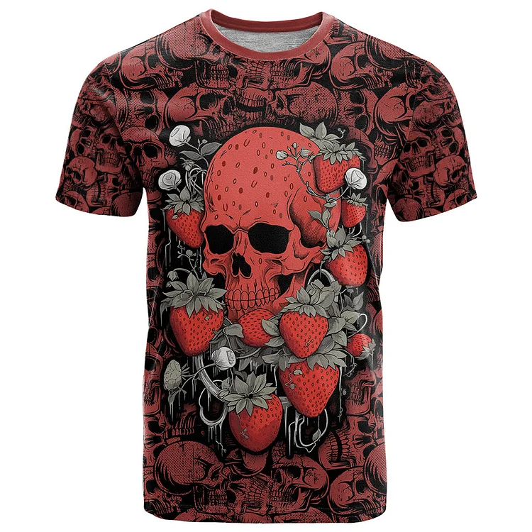 Skull pattern T-Shirt I Love You Berry Much