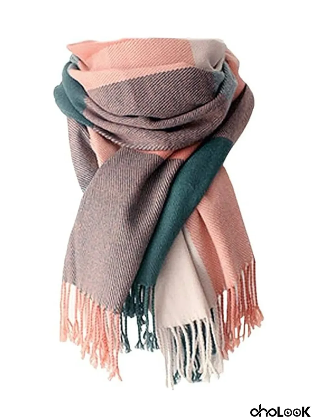 Women'S Plaid Thick Oversized Wrap Shawl Warm Scarf
