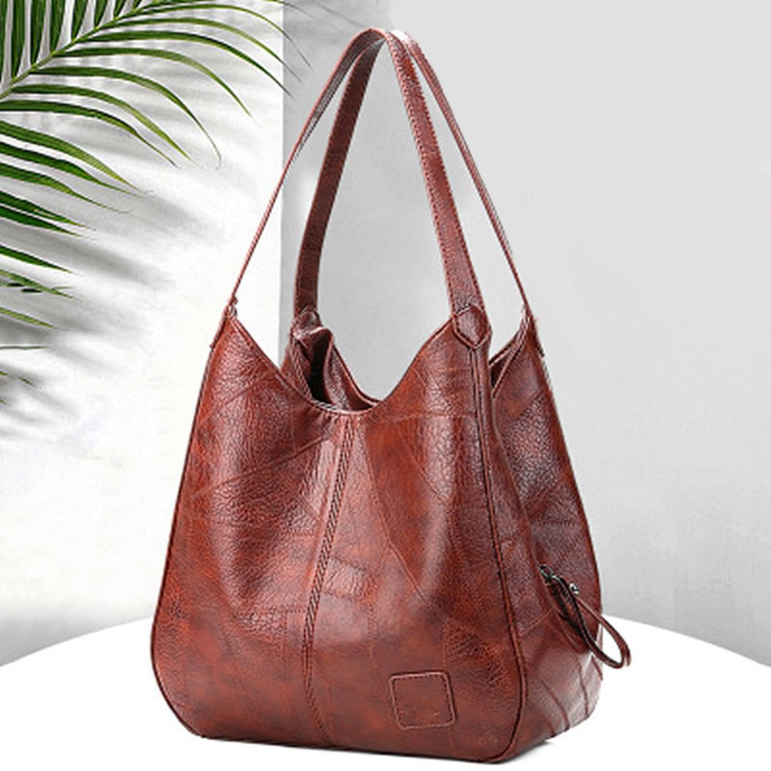 Retro soft leather shoulder bag large capacity tote bag simple shoulder handbag