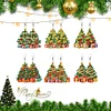 6 Pairs Double Sided Christmas Tree Diamond Painting Earrings for Women Girls