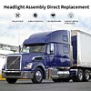 Unitedlu Semi Trucks Headlight Pair Compatible with 2004-2017 VOLVO VNL (Including All Bulbs),VNL Headlamp White Assembly