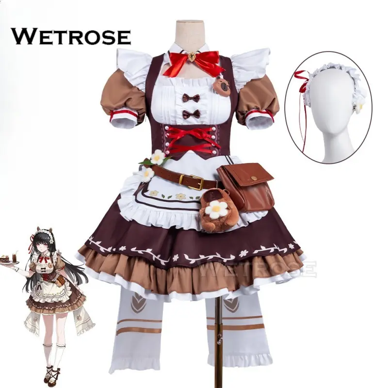 [Wetrose] In Stock Wuthering Waves Chisa Cafe Collab Maid Outfit ...