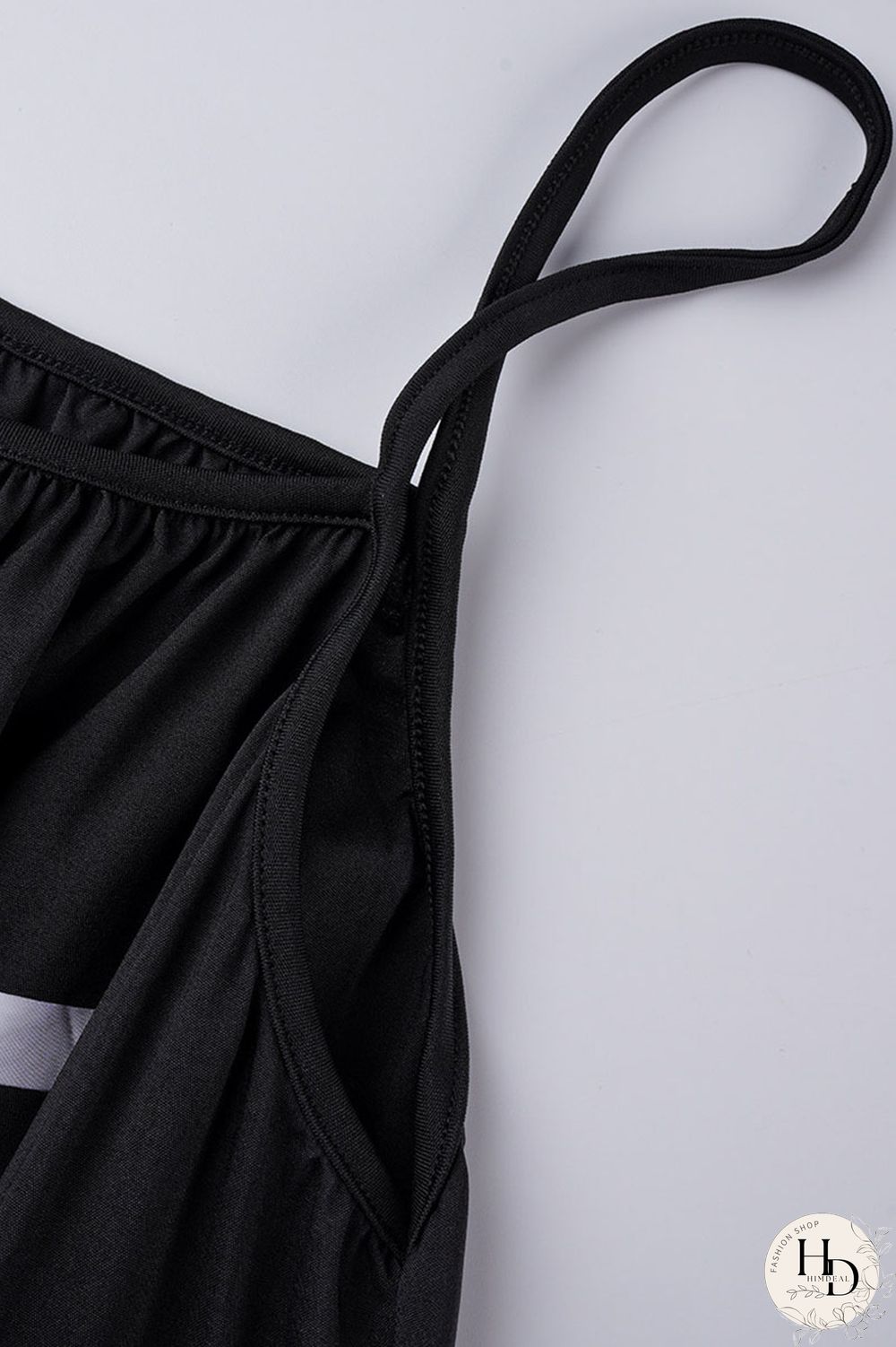 Black Fashion Off The Shoulder Sleeveless Slip Swagger Knee-Length Print Dresses