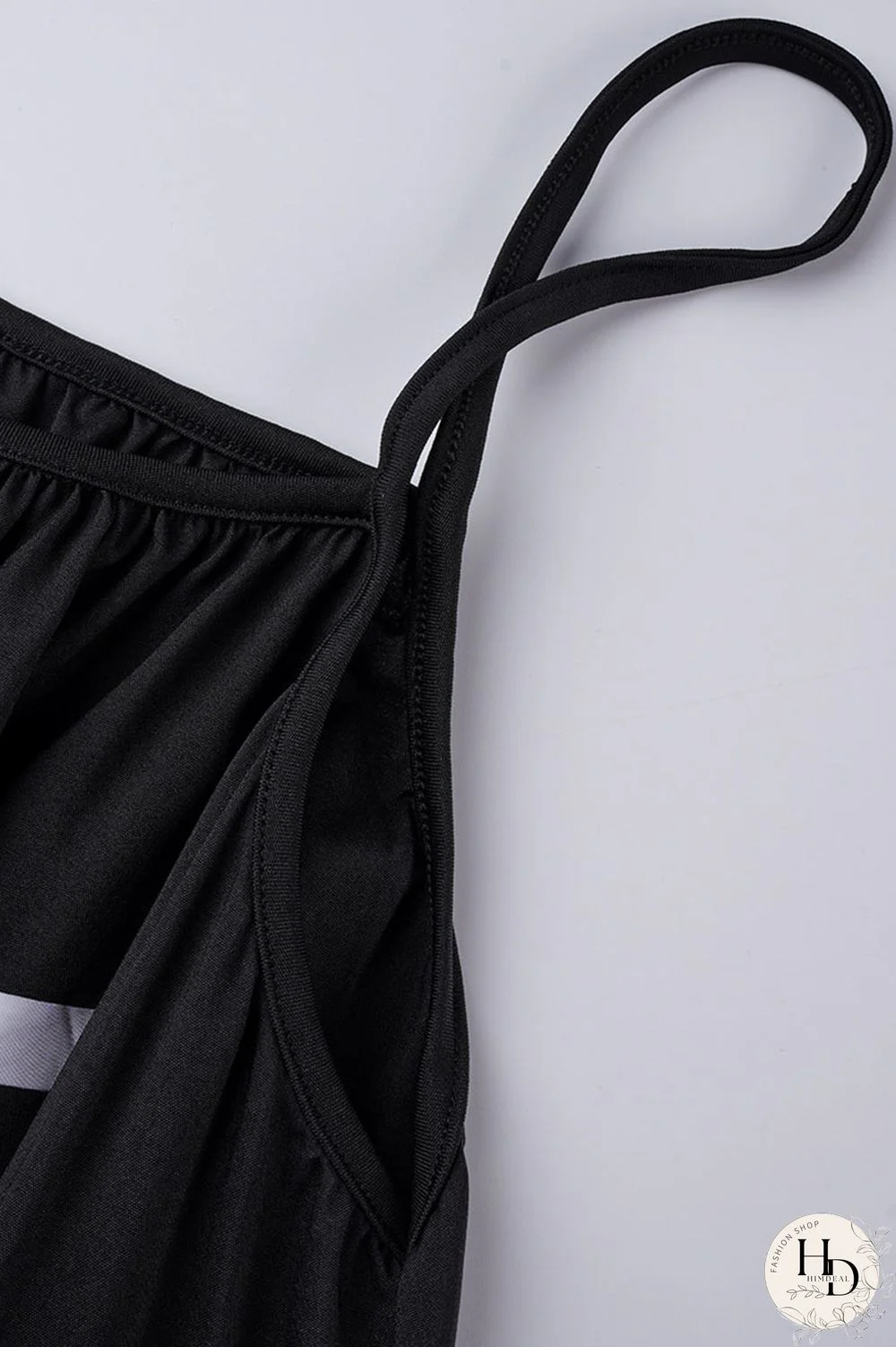 Black Fashion Off The Shoulder Sleeveless Slip Swagger Knee-Length Print Dresses