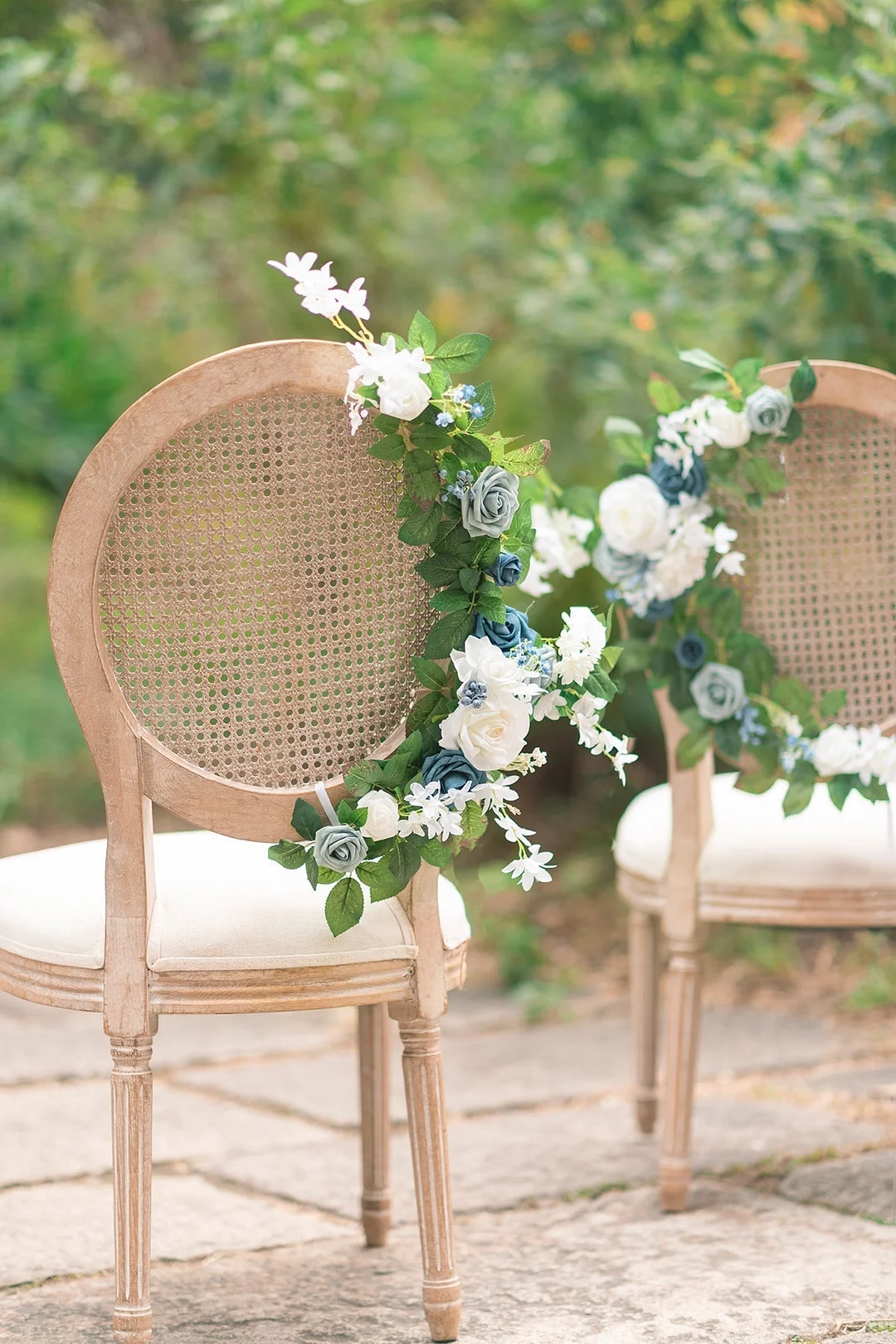 2ft Flower Garlands in Dusty Blue & Navy